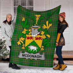 Scottish McDonagh or McDonogh Coat of Arms Family Crest Ireland Blanket Irish National Tartan Irish County Blanket