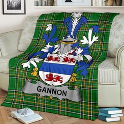 Scottish Gannon or McGannon Coat of Arms Family Crest Ireland Blanket Irish National Tartan Irish County Blanket