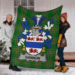 Scottish Gannon or McGannon Coat of Arms Family Crest Ireland Blanket Irish National Tartan Irish County Blanket