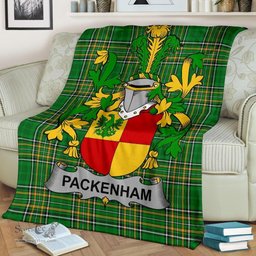 Scottish Packenham Coat of Arms Family Crest Ireland Blanket Irish National Tartan Irish County Blanket