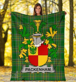 Scottish Packenham Coat of Arms Family Crest Ireland Blanket Irish National Tartan Irish County Blanket