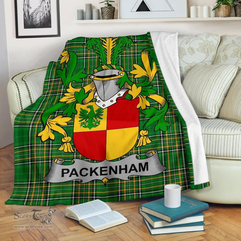 Scottish Packenham Coat of Arms Family Crest Ireland Blanket Irish National Tartan Irish County Blanket