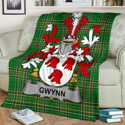 Scottish Gwynn Coat of Arms Family Crest Ireland Blanket Irish National Tartan Irish County Blanket