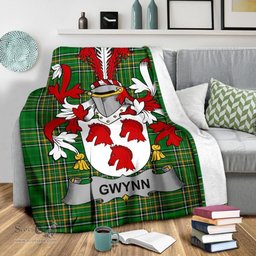 Scottish Gwynn Coat of Arms Family Crest Ireland Blanket Irish National Tartan Irish County Blanket