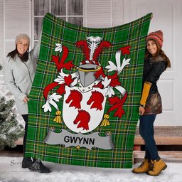 Scottish Gwynn Coat of Arms Family Crest Ireland Blanket Irish National Tartan Irish County Blanket
