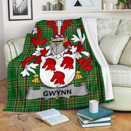 Scottish Gwynn Coat of Arms Family Crest Ireland Blanket Irish National Tartan Irish County Blanket