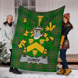 Scottish Curdy or McCurdy Coat of Arms Family Crest Ireland Blanket Irish National Tartan Irish County Blanket
