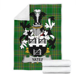 Scottish Yeates Coat of Arms Family Crest Ireland Blanket Irish National Tartan Irish County Blanket