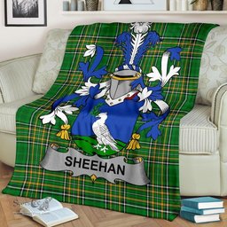Scottish Sheehan or O'Sheehan Coat of Arms Family Crest Ireland Blanket Irish National Tartan Irish County Blanket