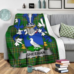 Scottish Sheehan or O'Sheehan Coat of Arms Family Crest Ireland Blanket Irish National Tartan Irish County Blanket