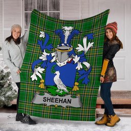 Scottish Sheehan or O'Sheehan Coat of Arms Family Crest Ireland Blanket Irish National Tartan Irish County Blanket
