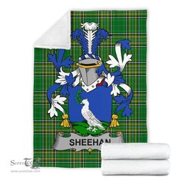 Scottish Sheehan or O'Sheehan Coat of Arms Family Crest Ireland Blanket Irish National Tartan Irish County Blanket