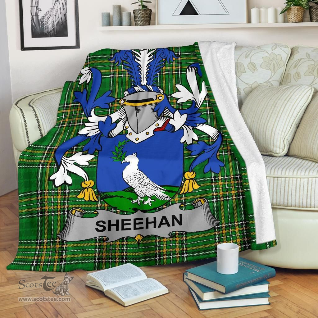 Scottish Sheehan or O'Sheehan Coat of Arms Family Crest Ireland Blanket Irish National Tartan Irish County Blanket