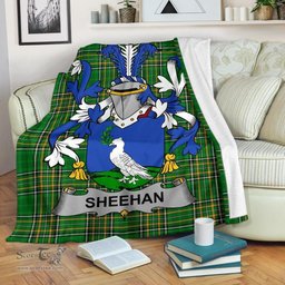 Scottish Sheehan or O'Sheehan Coat of Arms Family Crest Ireland Blanket Irish National Tartan Irish County Blanket