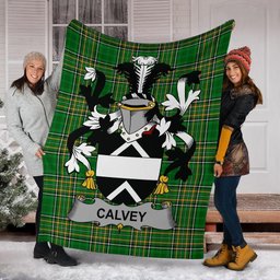 Scottish Calvey or McElwee Coat of Arms Family Crest Ireland Blanket Irish National Tartan Irish County Blanket