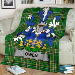Scottish Owen Coat of Arms Family Crest Ireland Blanket Irish National Tartan Irish County Blanket