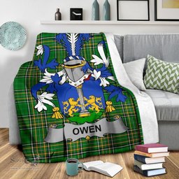 Scottish Owen Coat of Arms Family Crest Ireland Blanket Irish National Tartan Irish County Blanket