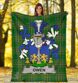 Scottish Owen Coat of Arms Family Crest Ireland Blanket Irish National Tartan Irish County Blanket