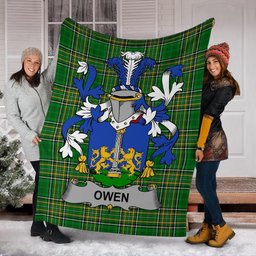 Scottish Owen Coat of Arms Family Crest Ireland Blanket Irish National Tartan Irish County Blanket