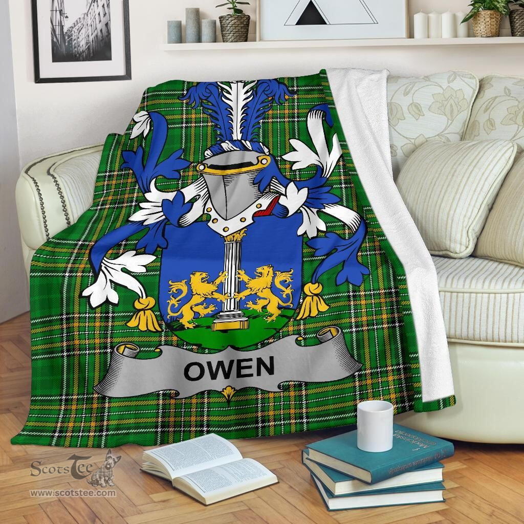 Scottish Owen Coat of Arms Family Crest Ireland Blanket Irish National Tartan Irish County Blanket