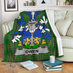 Scottish Owen Coat of Arms Family Crest Ireland Blanket Irish National Tartan Irish County Blanket