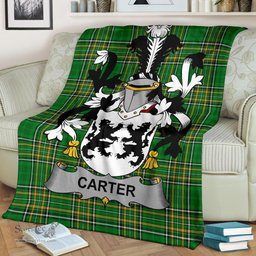 Scottish Carter Coat of Arms Family Crest Ireland Blanket Irish National Tartan Irish County Blanket