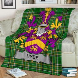 Scottish Hyde Coat of Arms Family Crest Ireland Blanket Irish National Tartan Irish County Blanket