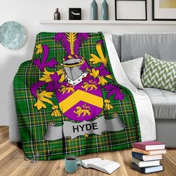 Scottish Hyde Coat of Arms Family Crest Ireland Blanket Irish National Tartan Irish County Blanket