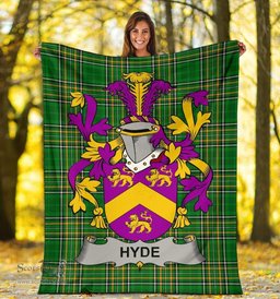 Scottish Hyde Coat of Arms Family Crest Ireland Blanket Irish National Tartan Irish County Blanket