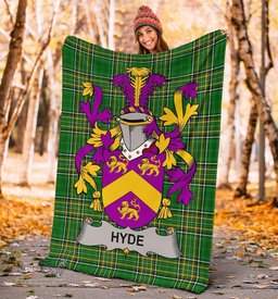 Scottish Hyde Coat of Arms Family Crest Ireland Blanket Irish National Tartan Irish County Blanket