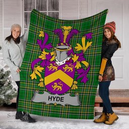 Scottish Hyde Coat of Arms Family Crest Ireland Blanket Irish National Tartan Irish County Blanket