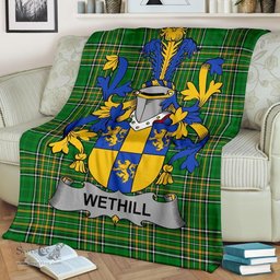 Scottish Wethill Coat of Arms Family Crest Ireland Blanket Irish National Tartan Irish County Blanket