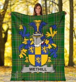 Scottish Wethill Coat of Arms Family Crest Ireland Blanket Irish National Tartan Irish County Blanket