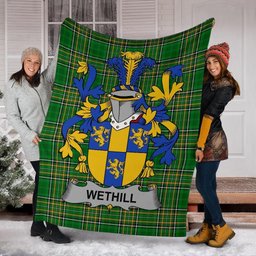 Scottish Wethill Coat of Arms Family Crest Ireland Blanket Irish National Tartan Irish County Blanket