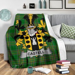Scottish Castell Coat of Arms Family Crest Ireland Blanket Irish National Tartan Irish County Blanket