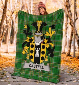 Scottish Castell Coat of Arms Family Crest Ireland Blanket Irish National Tartan Irish County Blanket
