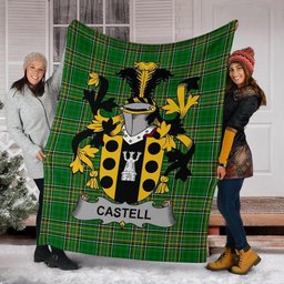 Scottish Castell Coat of Arms Family Crest Ireland Blanket Irish National Tartan Irish County Blanket