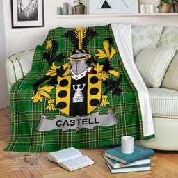 Scottish Castell Coat of Arms Family Crest Ireland Blanket Irish National Tartan Irish County Blanket