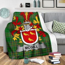 Scottish McGill Coat of Arms Family Crest Ireland Blanket Irish National Tartan Irish County Blanket