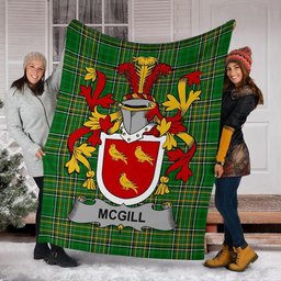 Scottish McGill Coat of Arms Family Crest Ireland Blanket Irish National Tartan Irish County Blanket