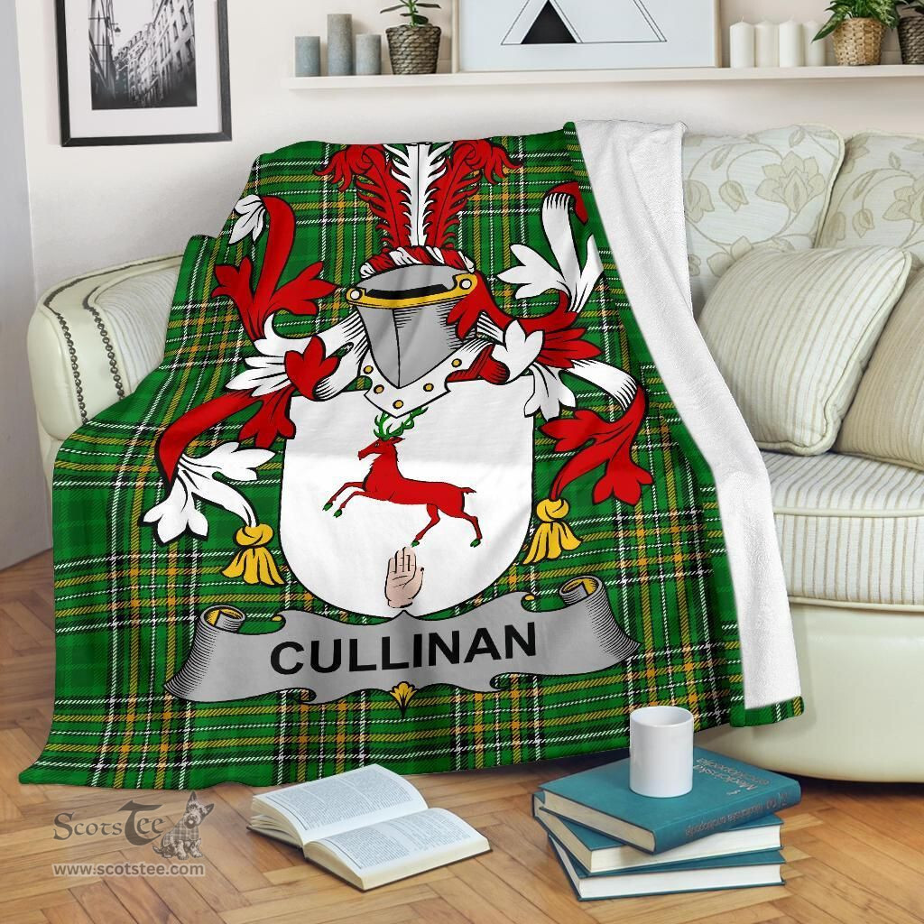 Scottish Cullinan or O'Cullinane Coat of Arms Family Crest Ireland Blanket Irish National Tartan Irish County Blanket