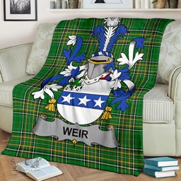 Scottish Weir or McWeir Coat of Arms Family Crest Ireland Blanket Irish National Tartan Irish County Blanket