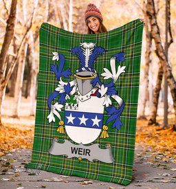 Scottish Weir or McWeir Coat of Arms Family Crest Ireland Blanket Irish National Tartan Irish County Blanket