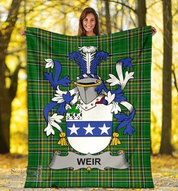 Scottish Weir or McWeir Coat of Arms Family Crest Ireland Blanket Irish National Tartan Irish County Blanket