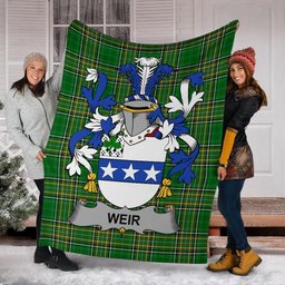 Scottish Weir or McWeir Coat of Arms Family Crest Ireland Blanket Irish National Tartan Irish County Blanket