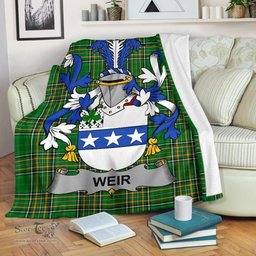 Scottish Weir or McWeir Coat of Arms Family Crest Ireland Blanket Irish National Tartan Irish County Blanket