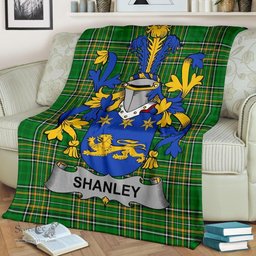 Scottish Shanley or McShanly Coat of Arms Family Crest Ireland Blanket Irish National Tartan Irish County Blanket
