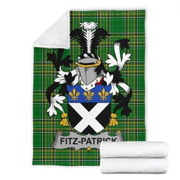 Scottish Fitz-Patrick Coat of Arms Family Crest Ireland Blanket Irish National Tartan Irish County Blanket