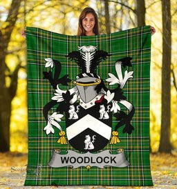 Scottish Woodlock Coat of Arms Family Crest Ireland Blanket Irish National Tartan Irish County Blanket