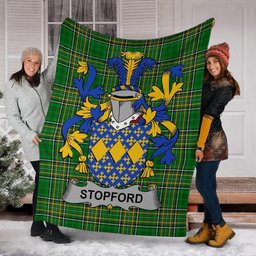Scottish Stopford Coat of Arms Family Crest Ireland Blanket Irish National Tartan Irish County Blanket
